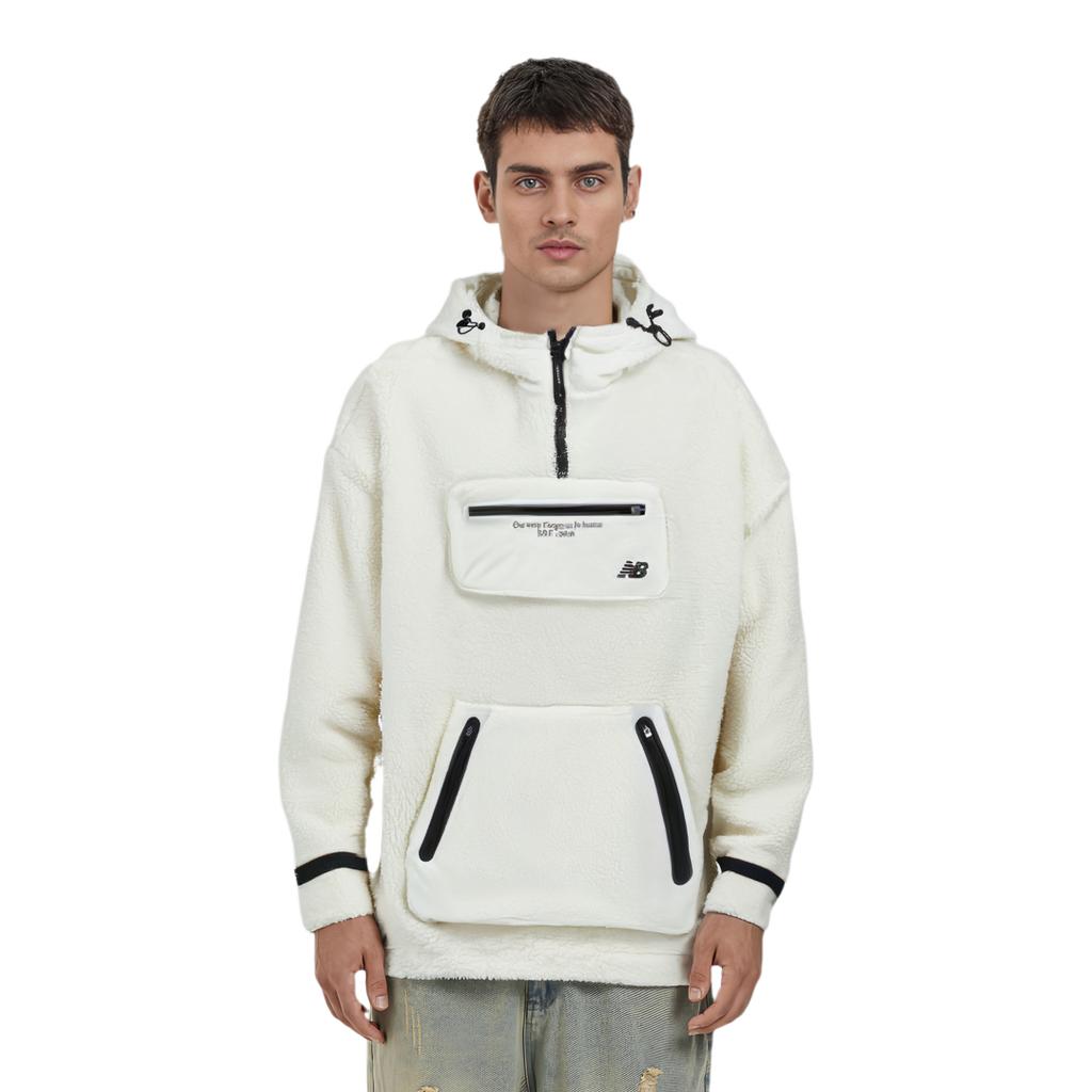 New Balance Sports Life Collection Sweatshirt Unisex Ivory White Couple's 5CB42143-IV