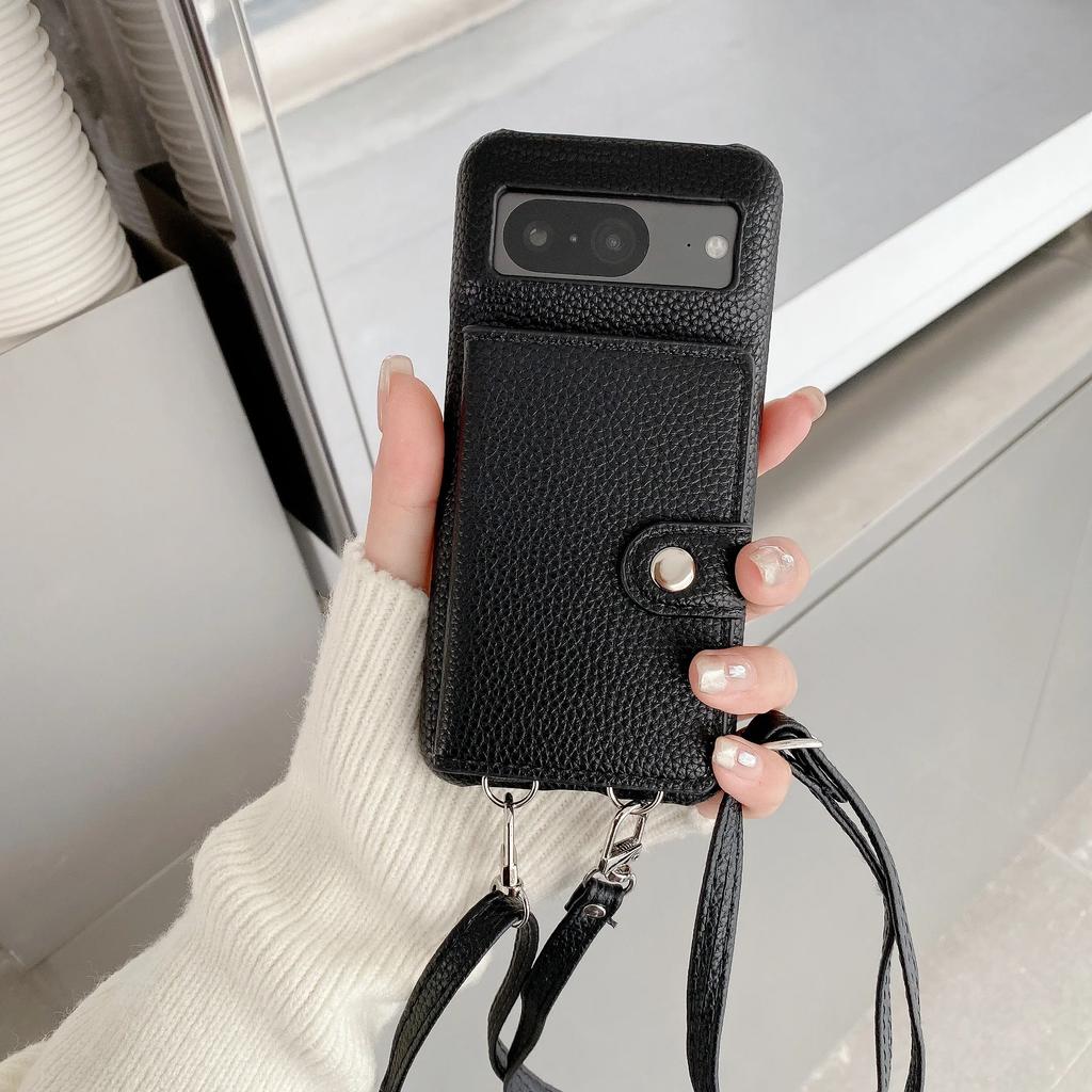Crossbody Flip Wallet with Card Holder Phone Case for Google Pixel 9 Pro XL 8 7 6 9A 8A 7A 6A PU Leather Shockproof Cover