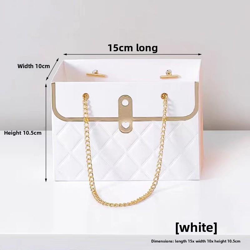 1-10PCSHandbag Valentine's Day Flower Packaging Bag Rectangular Gift Bag Creative Bouquet Sachet Boxes for Wedding GiftPackaging