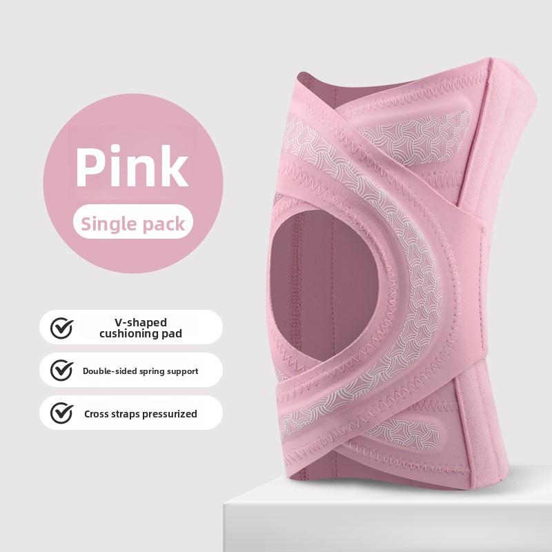 

Тонкие спортивные наколенники, крестообразные ремни для мениска, компрессионные рукава, поддержка колена для бега, наколенники с фиксацией надколенника M розовый