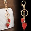 Strawberry Fruit Alloy Keychain: Cute Car Keyring & Bag Charm for Ladies