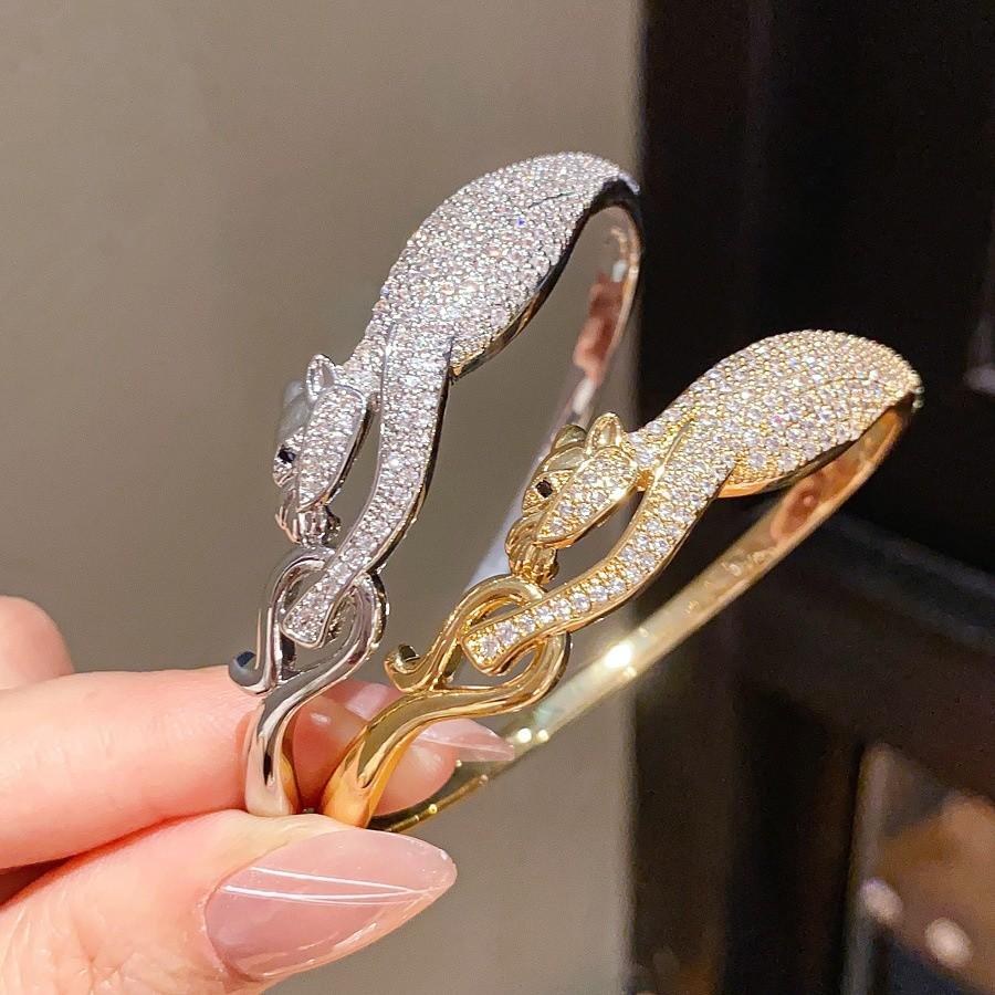 Hunter Cheetah 18k Gold Plated Zircon Bracelet With Vintage Luxury Style For Women