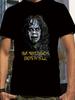 The Exorcist Regan MacNeil Your Mother Cooks In Hell Mens T-Shirt  Black Horror Movie Graphic Tee with Cartoon Print