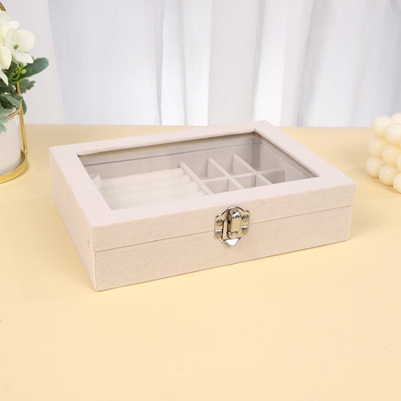 

Бархатная шкатулка для украшений с несколькими отделениями – Портативная и элегантная грязно-белый