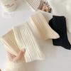 Lot New Cashmere Wool Socks Women's Winter Thicken Warm Black White Pack Set Thermal Japanese Fashion Solid Color