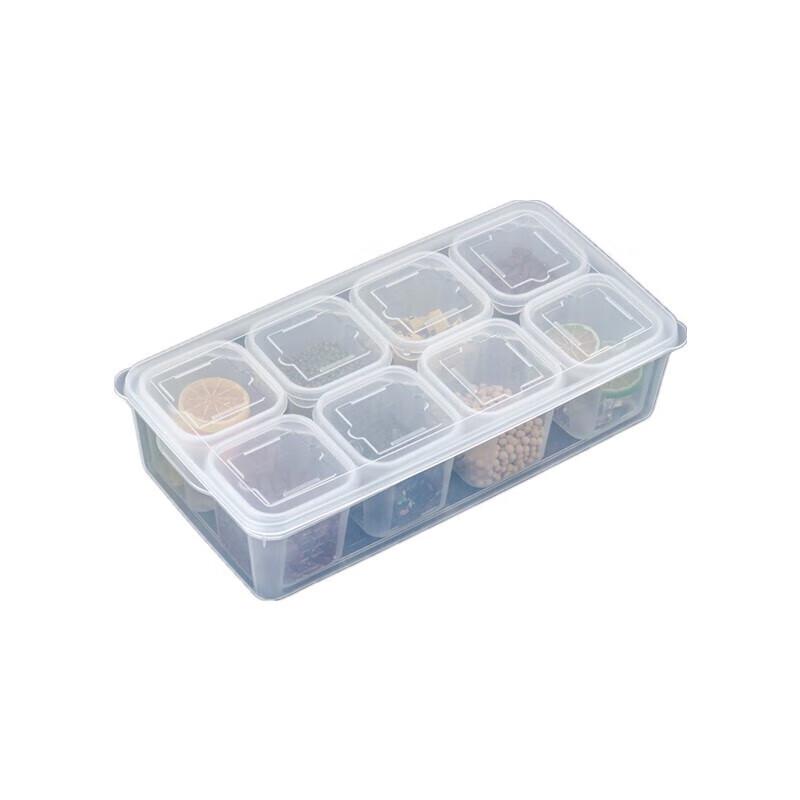 Rectangular Plastic Food Storage Container with 8 Compartments