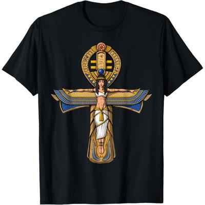 Egyptian Goddess Isis Ancient Egypt Queen Pharaoh Ankh Cross T-Shirt
