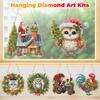 1pc/Set DIY Santa Claus Diamond Painting Door Hanging Diamond Art Painting Kits Welcome Signs Owl Cat Diamond Art Window Ornamen