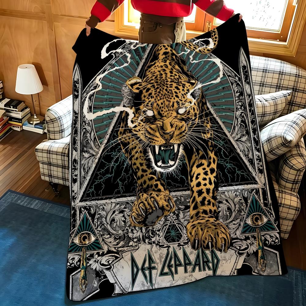 Coperta a Quadri Throw Music D-Def L-Leppard Adatta per Divani Letti Uffici Viaggi, Sedie da Campeggio
