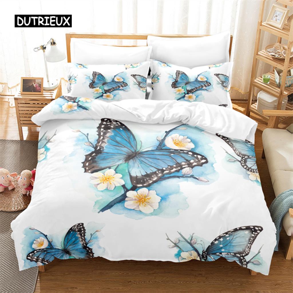 Beautiful Butterfly Bedding Set Duvet Cover Set 3d Bedding Digital Printing Bed Linen Queen Size Bedding Set Fashion Design