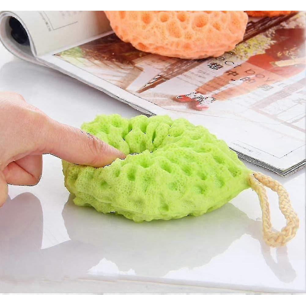 3-Piece Natural Fiber Honeycomb Exfoliating Bath Sponge Set for Gentle Body Cleansing - Suitable for