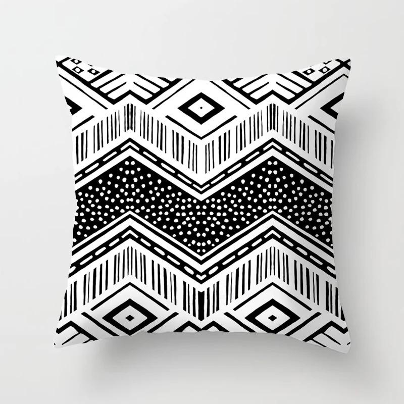 Black and White Simple Decorative Pillowcase Living Room Office Home Pillowcase Car Ornaments