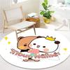 Bear Panda Night Custom Name Round Area Rug Carpet Rug For Living Room Bedroom Sofa Playroom Decor Nonslip Floor Mat