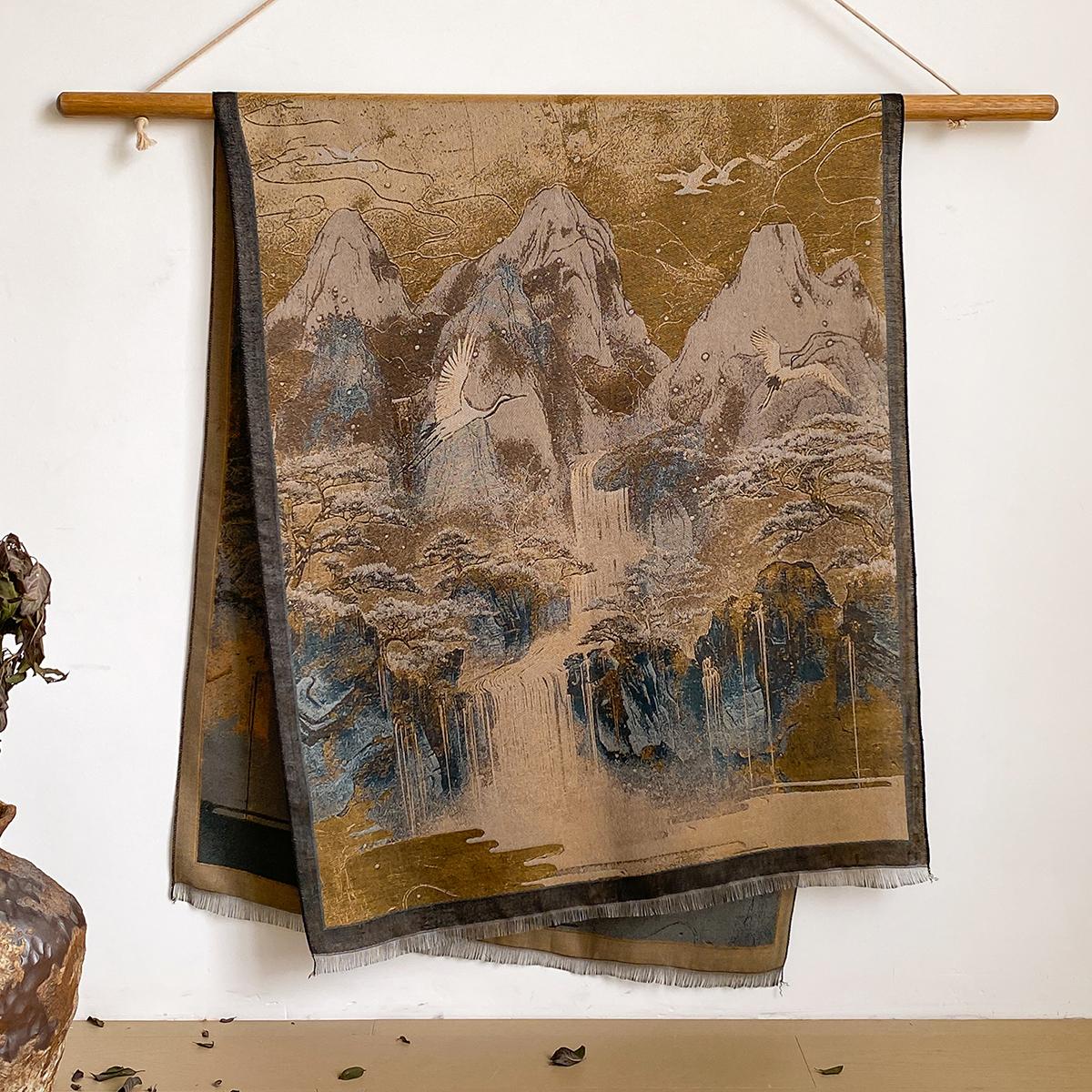 

New Winter Elegance National style Cashmere Scarf For Women Female Pashmina Luxury Brand Shawl Poncho Thick Blanket Warm Bufanda