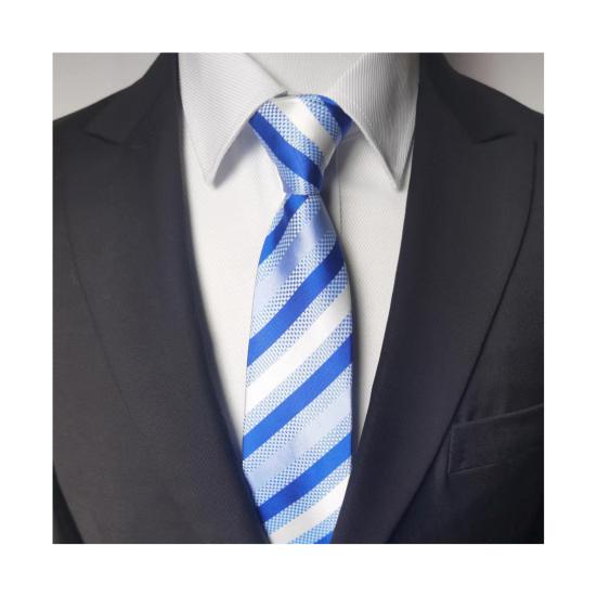 Men Tie with Zipper Design Multiple Patterns Colors Adjustable Length Tie Business Weddings Parties Formal Tie