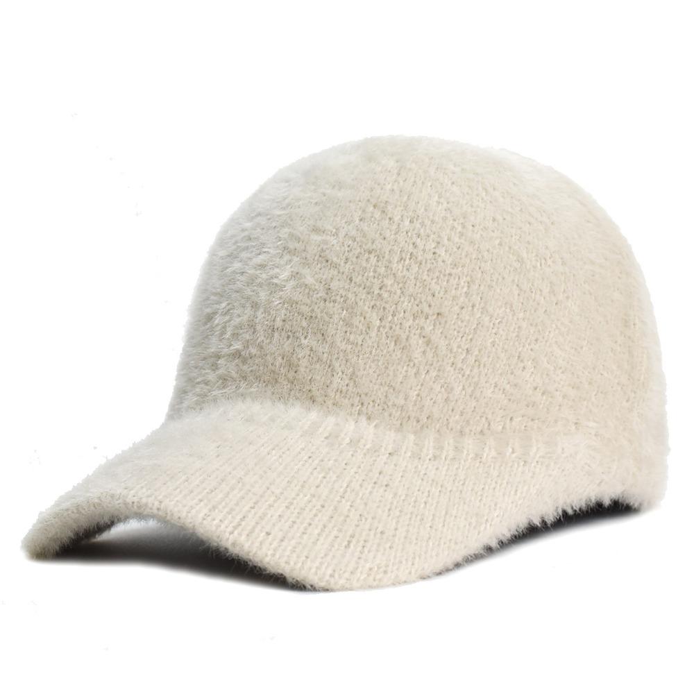 Thickening Fluffy Baseball Cap Keep Warm Fluff Hat New Knitted Hat