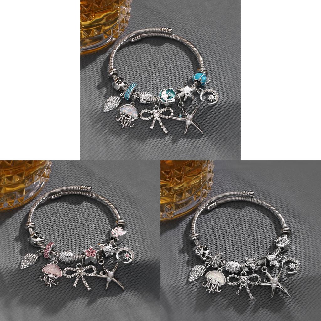 Bracciale Polpo Mondo Marino Con Strass Regolabile Gioiello Unisex Per Regalo Moda