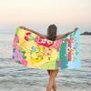 1pc Princess Strawberry Beach Towel with Custom Name, Beach and Seaside Swimming Pool Equipment, Fashion Pattern, Rectangular, Travel Essential