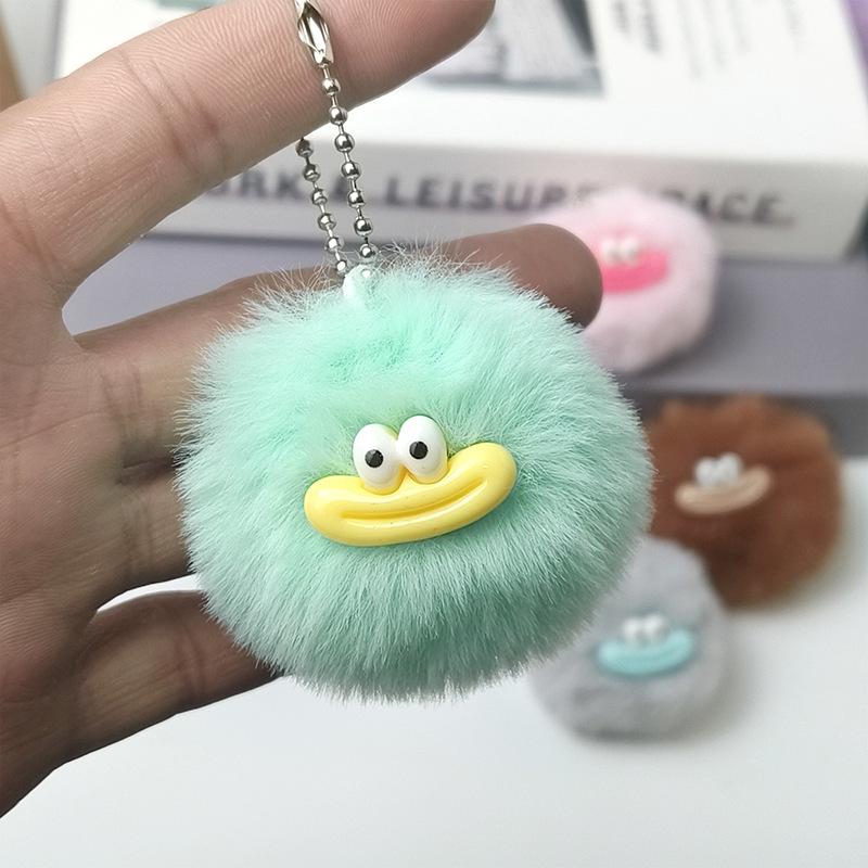 Fashion Cartoon Funny Clown Keychain Mini Plushies Sausage Mouth Keyring Kawaii Colorful Big Mouth Plush Pendant Bag Hanging