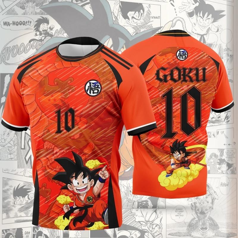 2026 Dragon Ball Authentic 3D Printed Goku 10# Football Training Jersey Adult Kid S-6XL 90cm-160cm Trendy Street Tops