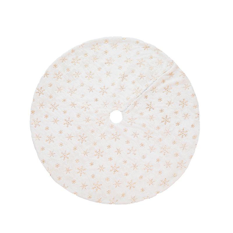 

Рождественская Золотая Серебряная Юбка для Елки Основа Искусственный Мех Коврик На Пол Украшение Круглая Рождественская 122cm золотой