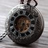 Large Mechanical Pocket Watch Fashion Classic Retro Black Hollow Roman Men'S And Women'S Pendant Watch