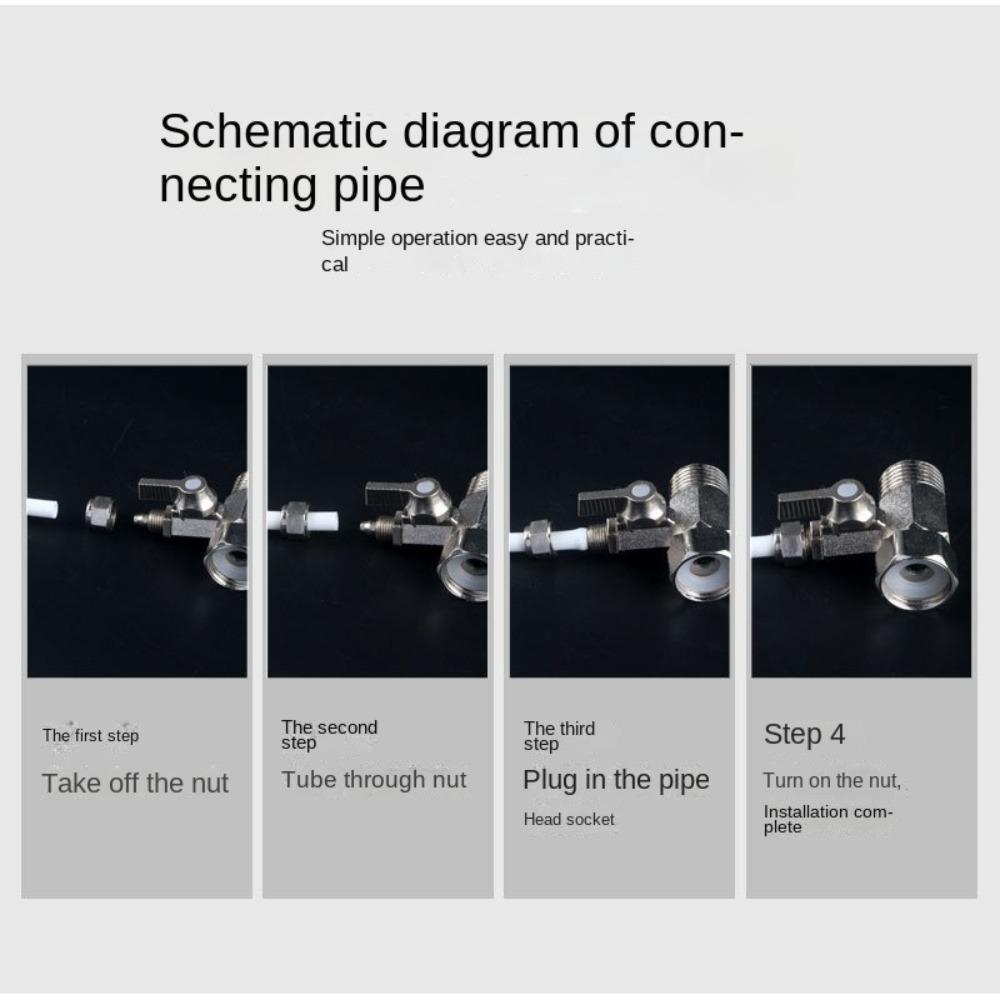 Kulový ventil s přívodem vody pro čističku vody 1/4'' 1/2'' Rychlospojka Kohoutek Odolný ovládací spínač kohoutku
