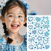 Colorful Face Rhinestone Stickers 1 Sheet Self Adhesive Heart Star Design for School Talent Show Stage Makeup