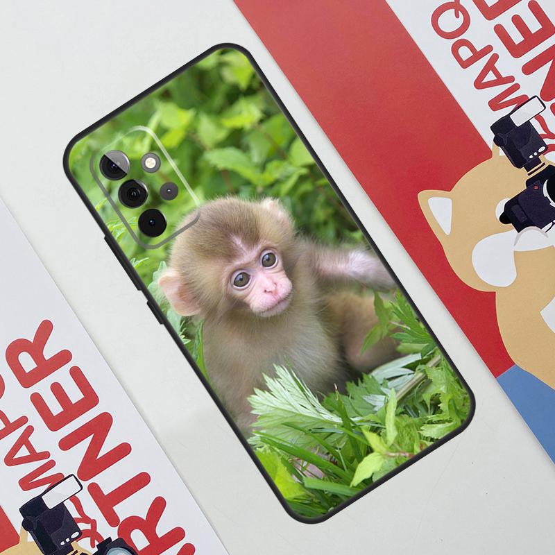 Cute Baby Monkey Animal Case For Samsung Galaxy A53 A16 A26 A36 A56 A55 A35 A15 A52 A32 A12 A33 A13 A14 A34 A54 A17