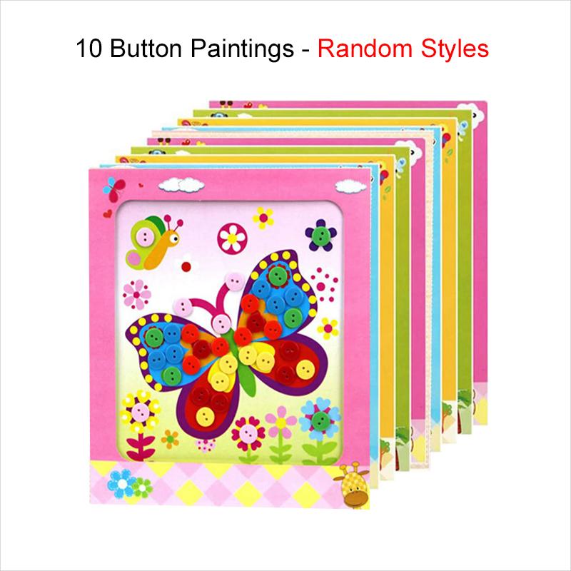 Children Button Sticker Toy Developmental Toys Stickers Game Handicrafts DIY Stickers Cartoon Pattern Painting Drawing TMZ