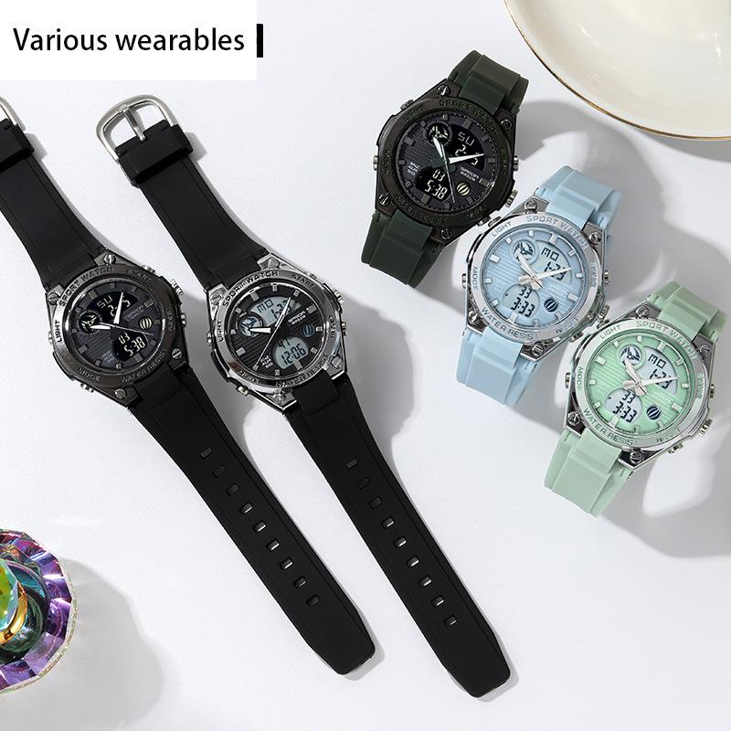 Trendy and Personalized Men's Electronic Watch Outdoor Sports Waterproof Luminous Watch Multi-functional Male and Female Student Watch