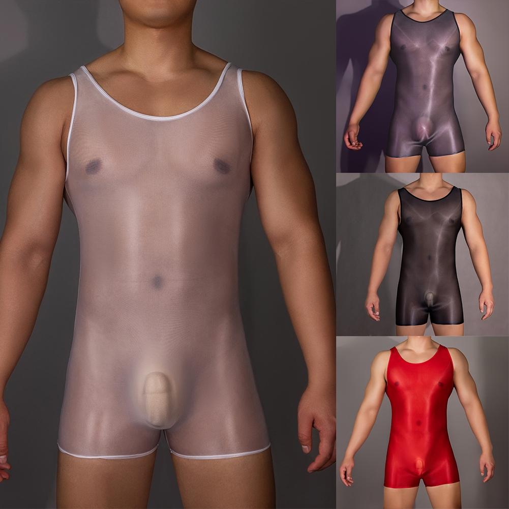 Lingerie Bodysuit Men Mens Bodysuits Oil Shiny See Through
