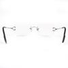 Excellent Cartier Glasses Square Two-Point Rimless Silver Mens Used