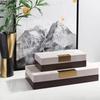 Minimalist Leather Jewelry Boxes Cosmetic Jar Dresser Table Desk Decoration Exquisite Jewelry Ring Earrings Necklace Storage Box