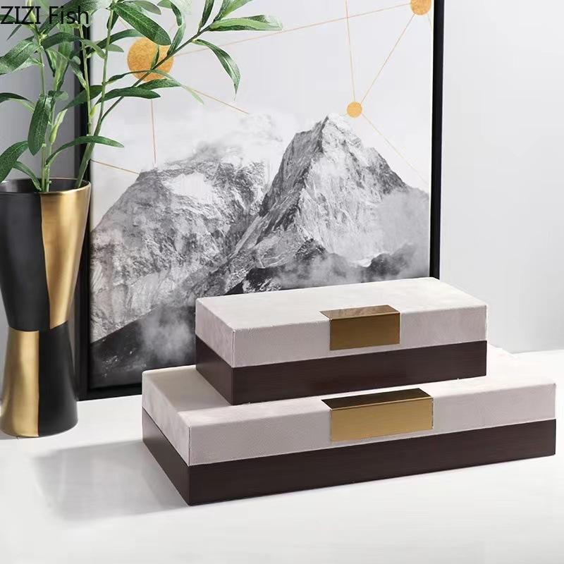 Minimalist Leather Jewelry Boxes Cosmetic Jar Dresser Table Desk Decoration Exquisite Jewelry Ring Earrings Necklace Storage Box