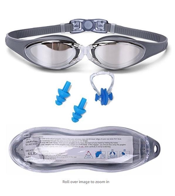 Large Frame Waterproof Anti-Fog HD Adult Swimming Goggles for Men and Women