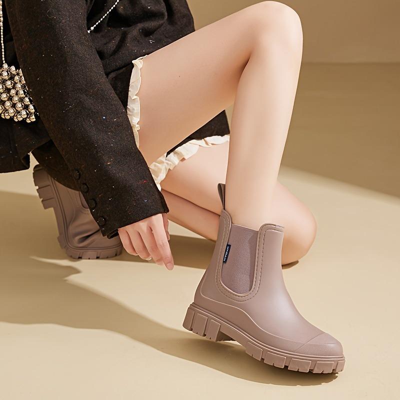 Women's Mid-Calf Rain Boots | Thick Non-Slip Sole, PVC Upper, Casual & Formal Wet Weather Footwear, Rain Shoes, Footwear, Rainy Day Shoes