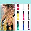 Jumbo Buntes Damen Flecht Haar Farbverlauf Frisur Wechsel Dekor Party