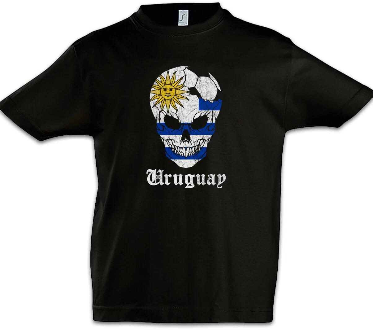 Uruguay Football Skull I Kids Boys kids boys T-Shirt Uruguayan Soccer Flag Soccer 100