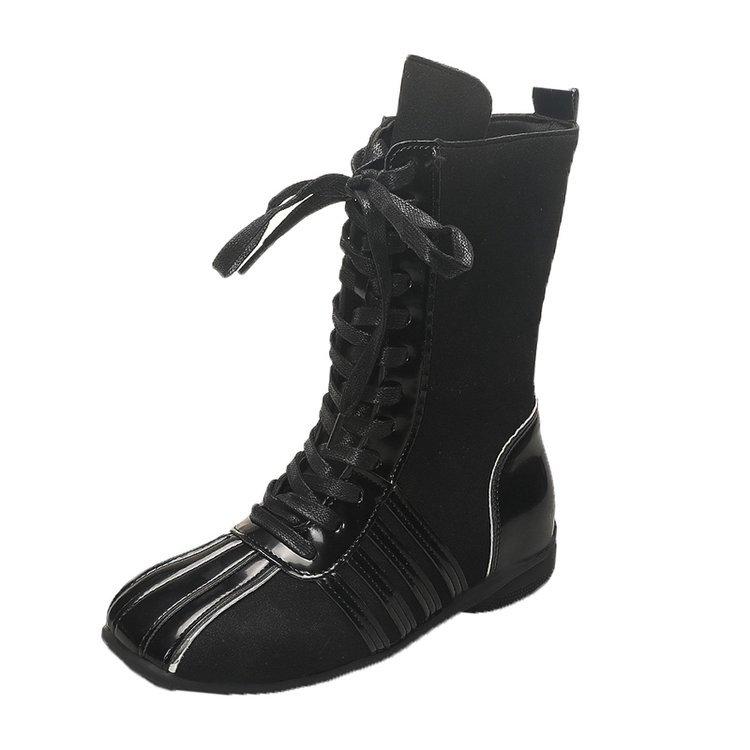 

Korean niche sports style Martin boots women s 2025 autumn and winter brown boxing shoes retro leather lace-up flat short boots 35