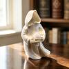 Luminous Spooky Figurine 3D Printed Glow In The Dark Skull Ornament, Gothic Hooded Ghost Statue for Halloween Desktop Decoration, Resin Party