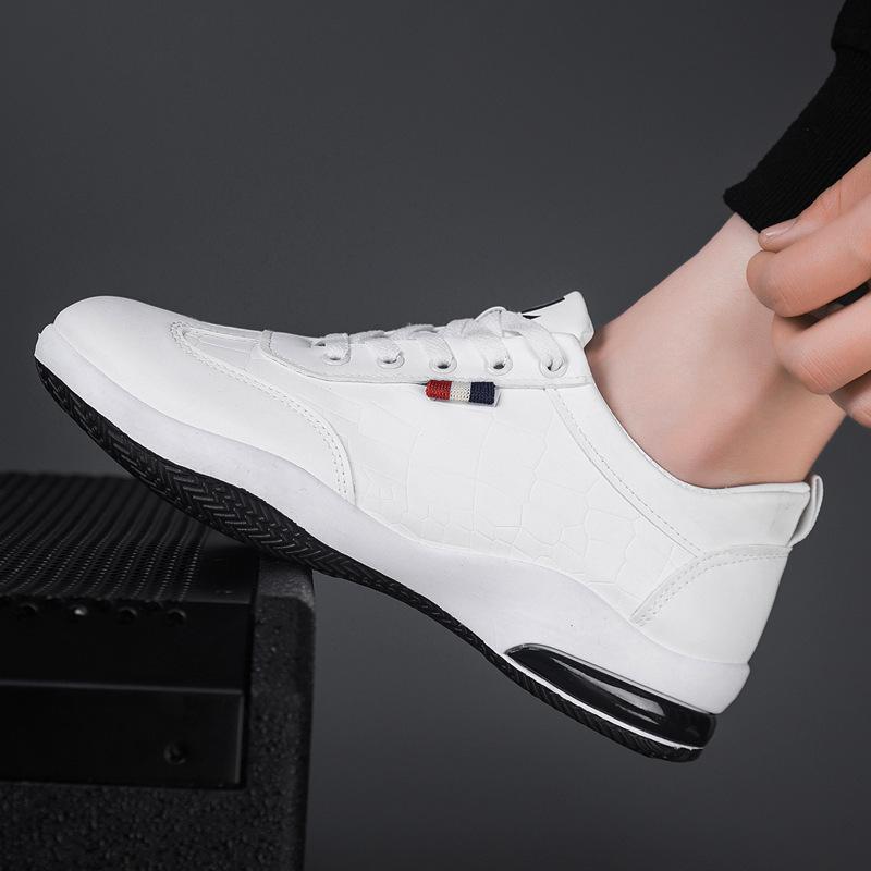 

Весенние новые мужские туфли с кожаной поверхностью, спортивная повседневная обувь с мягкой подошвой, простая дорожная модная стильная одежда, легкие кроссовки 44