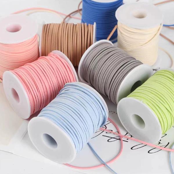 Korean Suede Leather Ribbon with Rope for Flower Packaging, Gift Wrapping, Cake Decoration, and Velvet Tie.