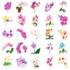 50 Orchid Cartoon Flower Stickers: Waterproof, Decorative for Water Bottles & Journals