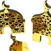 Gold Acrylic Table Art 3PCS Ramadan Golden Castle Ornament, Hollow Mosque Design, Thick Wood And Decorative Wooden Signs Desktop Accents, Religious
