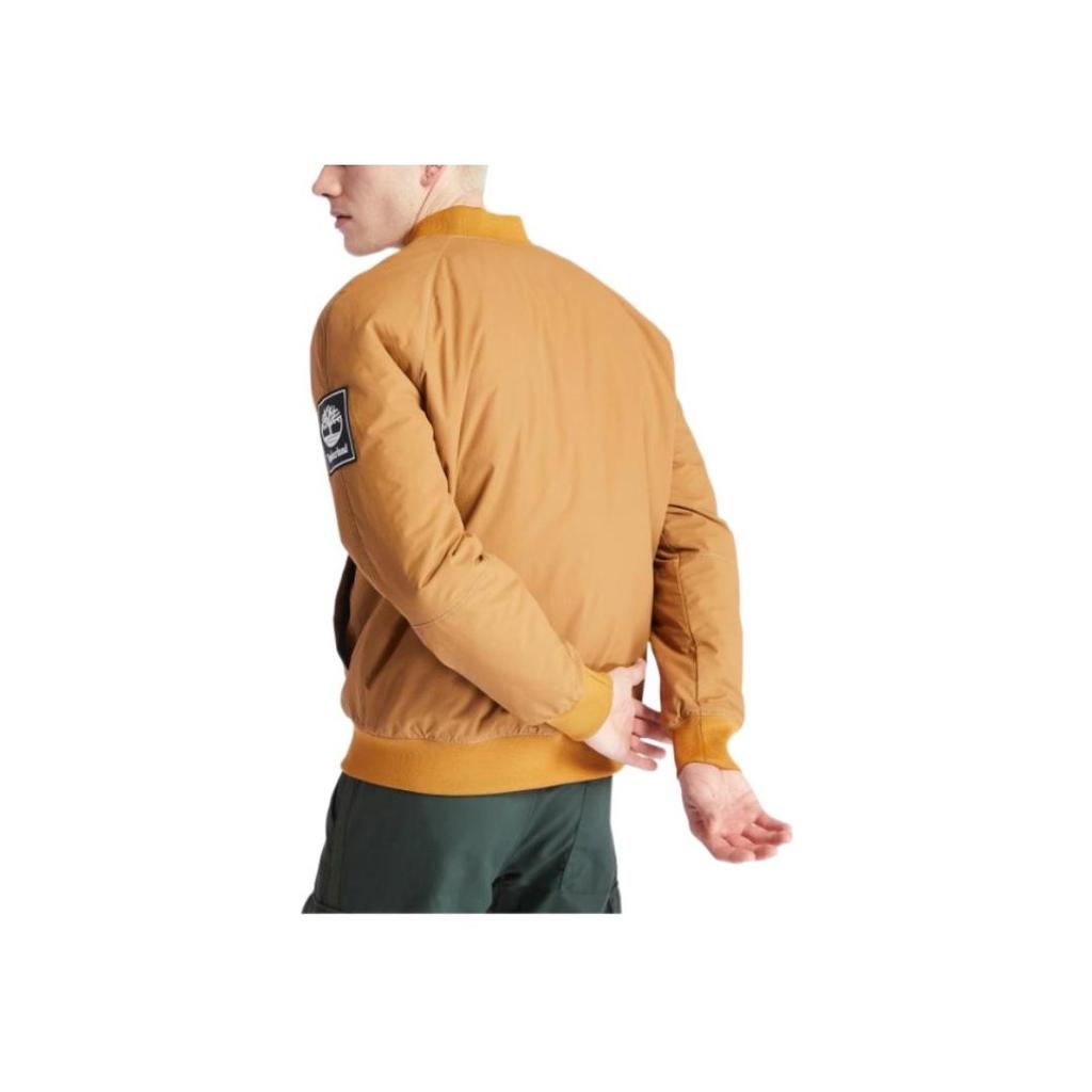 Timberland Solid Color Letter Logo Print Single Breasted Long Sleeve Jacket Men Jackets Wheat A2CCU-P47
