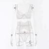 Women's Lace Halter Lingerie & Stocking Set