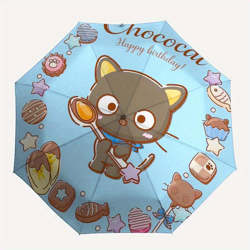 1pc Chococat Happy Birthday IllustrationUmbrella with Plastic Handle,Suitable for All Seasons Home Travel Outdoor UmbrellaSanlio172