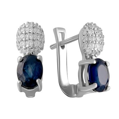 Silver Earrings with Natural Sapphire 2.793ct (2063155)