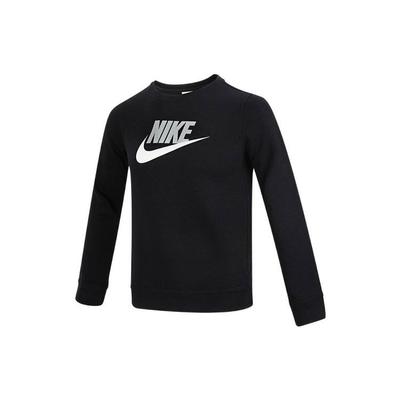 Nike Felpa Casual Pullover con Stampa Logo Bambini Top Nero CV9297-011